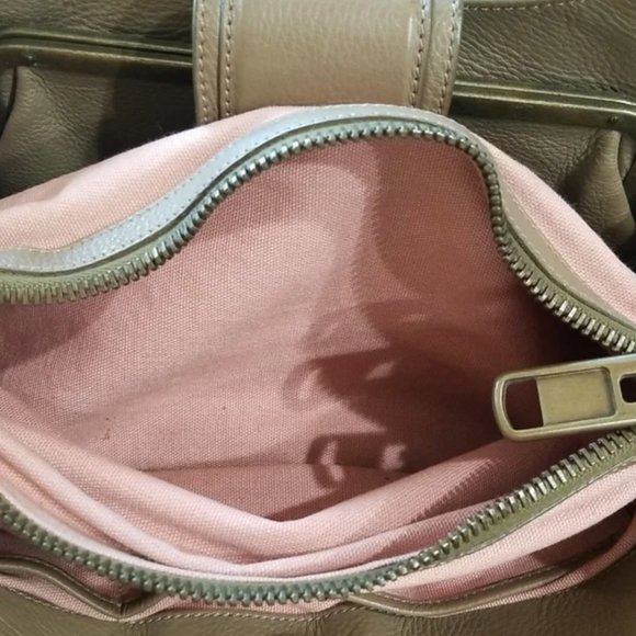 Derek Lam "Violet" Double Ram's Head Hobo Shoulder Bag in taupe - Picture 7 of 9